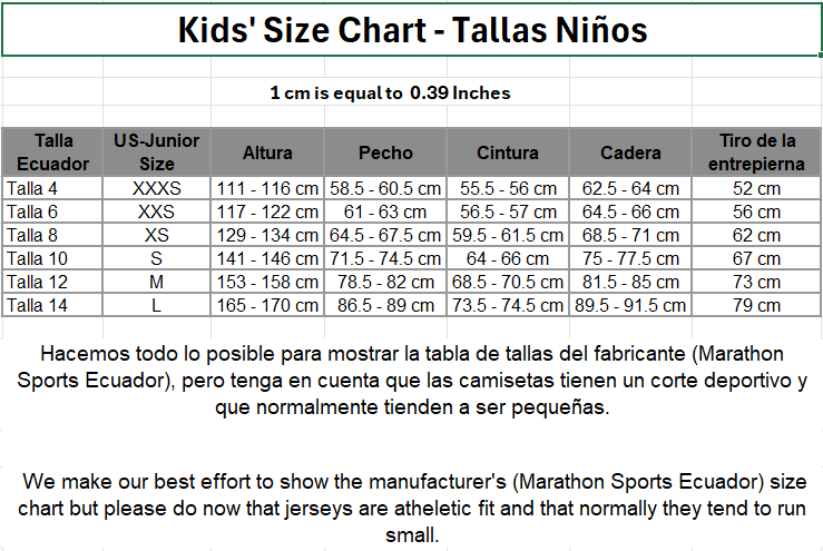 Kids Ecuador Home World Cup 2026