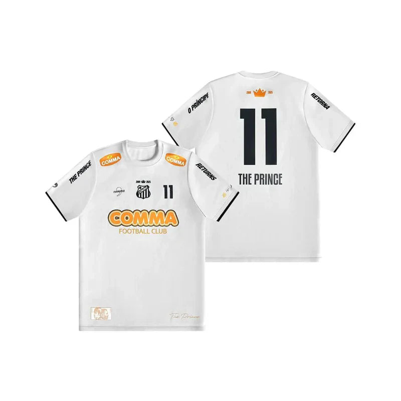 PRÉ-VENDA Jersey The Prince Santos 24/25 Branca - Comma Masculino Torcedor
